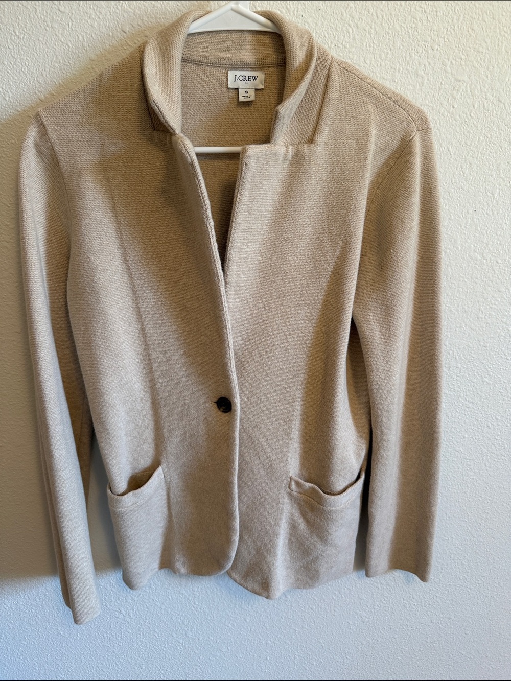 J. Crew Light Beige Knit Blazer Jacket